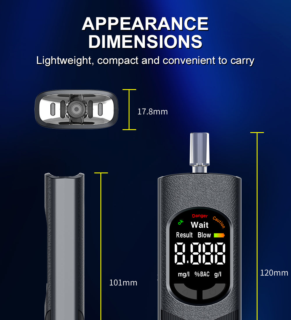 Digital LCD Alcohol Breathalyzer Contactless Portable Detector