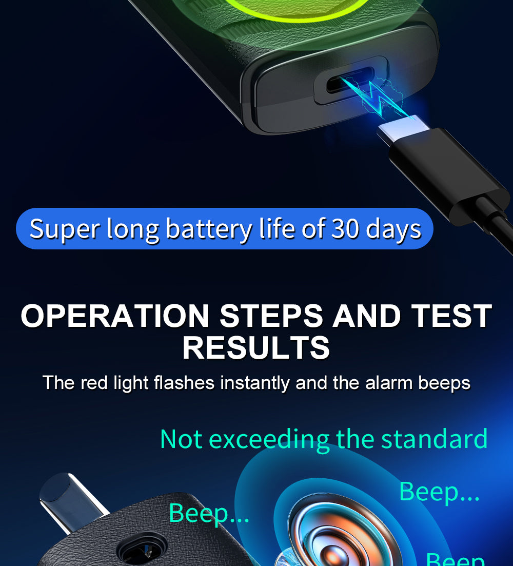 Digital LCD Alcohol Breathalyzer Contactless Portable Detector