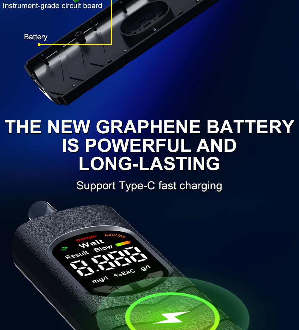Digital LCD Alcohol Breathalyzer Contactless Portable Detector