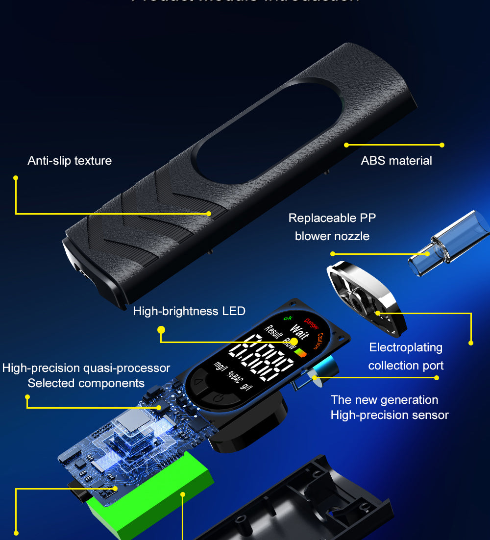 Digital LCD Alcohol Breathalyzer Contactless Portable Detector