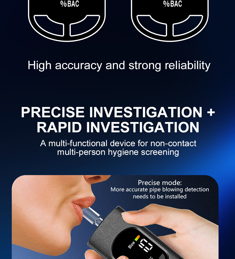 Digital LCD Alcohol Breathalyzer Contactless Portable Detector