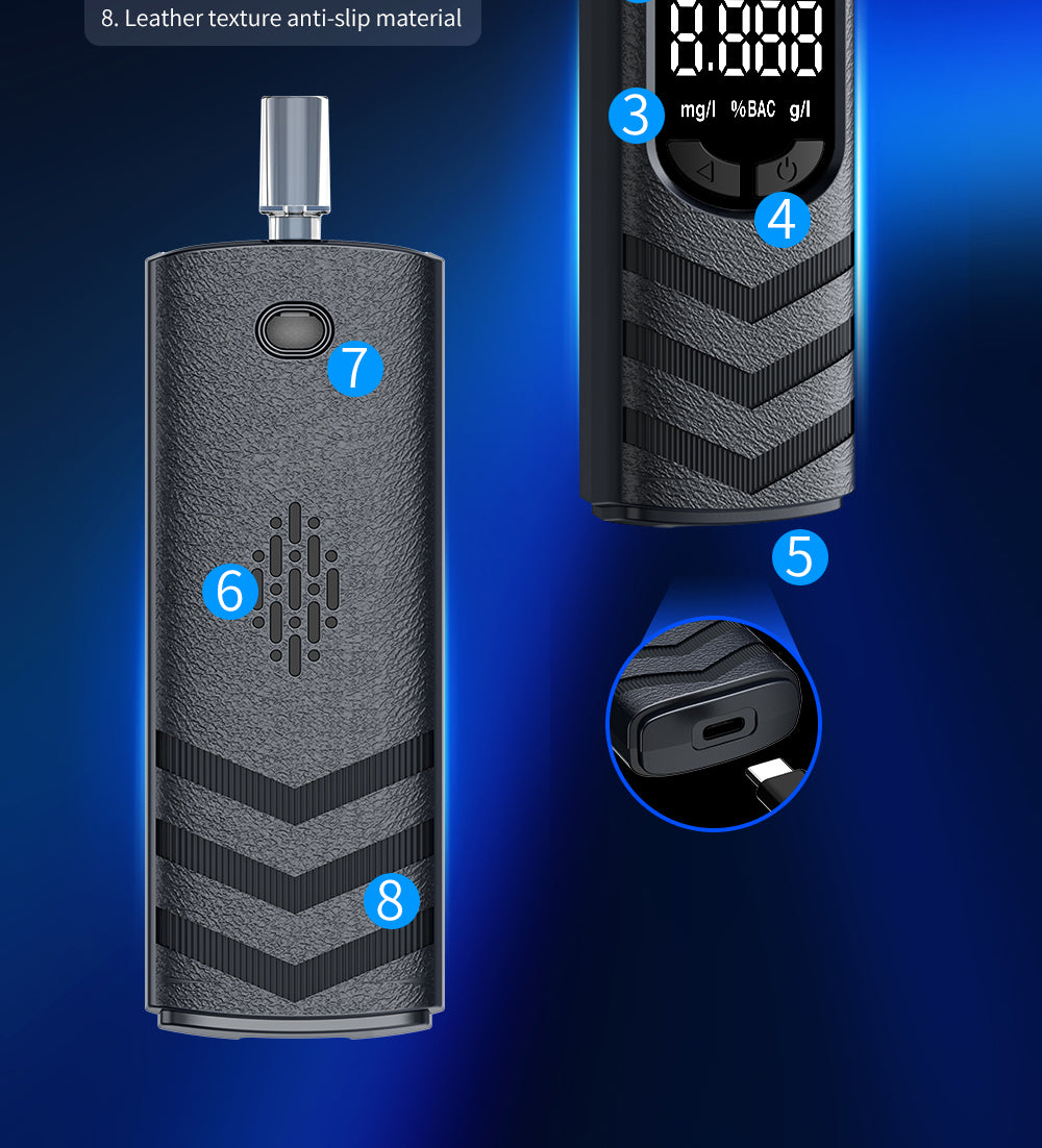 Digital LCD Alcohol Breathalyzer Contactless Portable Detector