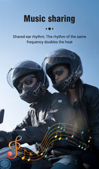 Motorcycle Helmet Bluetooth 5.3 Headset with LCD Intercom