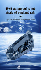 Motorcycle Helmet Bluetooth 5.3 Headset with LCD Intercom