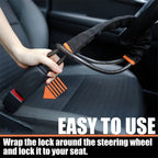 Braided Steel Car Steering Wheel Lock with Seatbelt Buckle