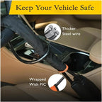 Braided Steel Car Steering Wheel Lock with Seatbelt Buckle