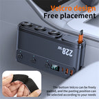 228W 9 Port Car Cigarette Lighter Splitter with Retractable PD Cable