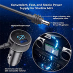 163W Car Charger Adapter for Starlink Mini with USB-C and DC Cable
