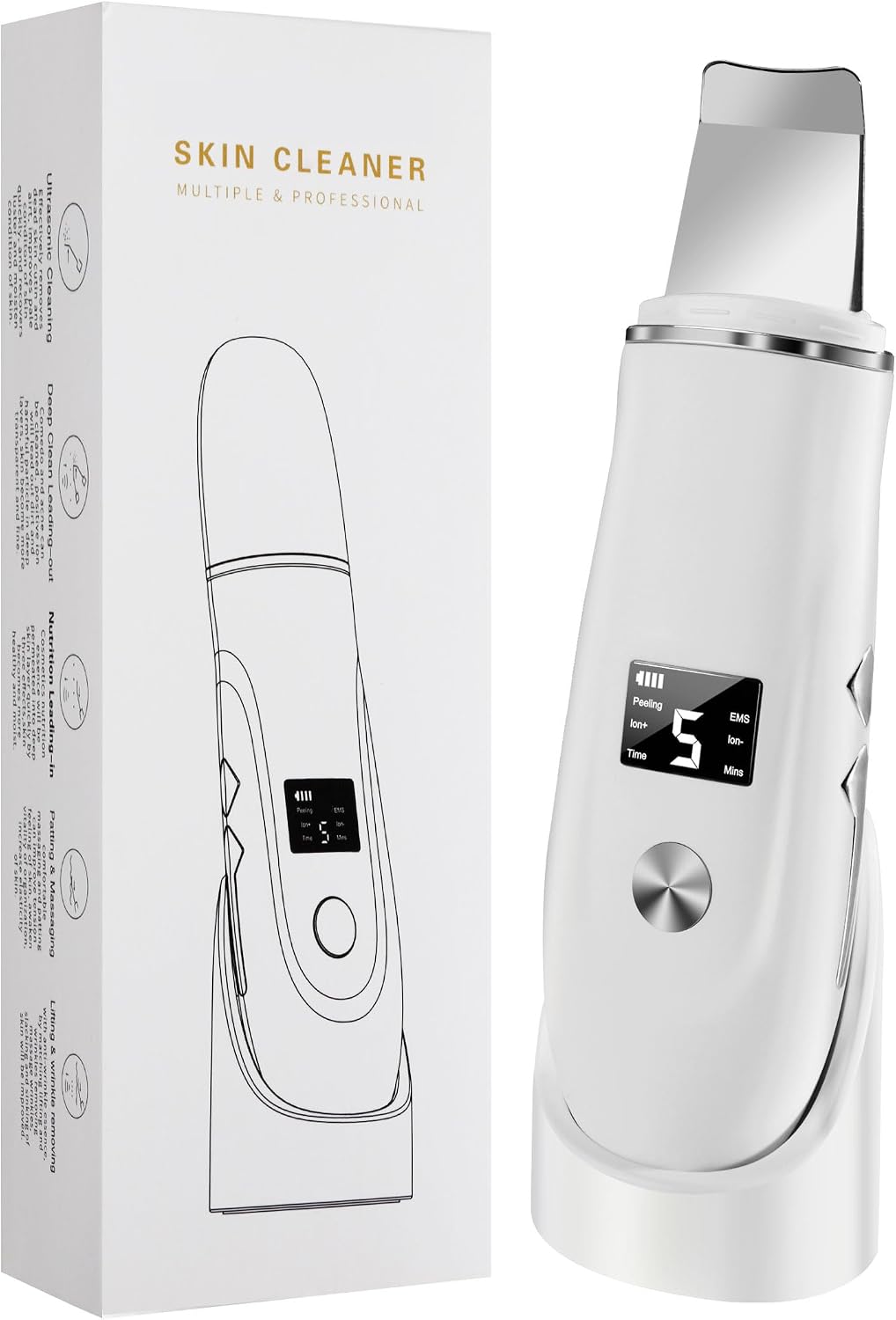 Ultrasonic Facial Skin Scrubber and Pore Cleanser