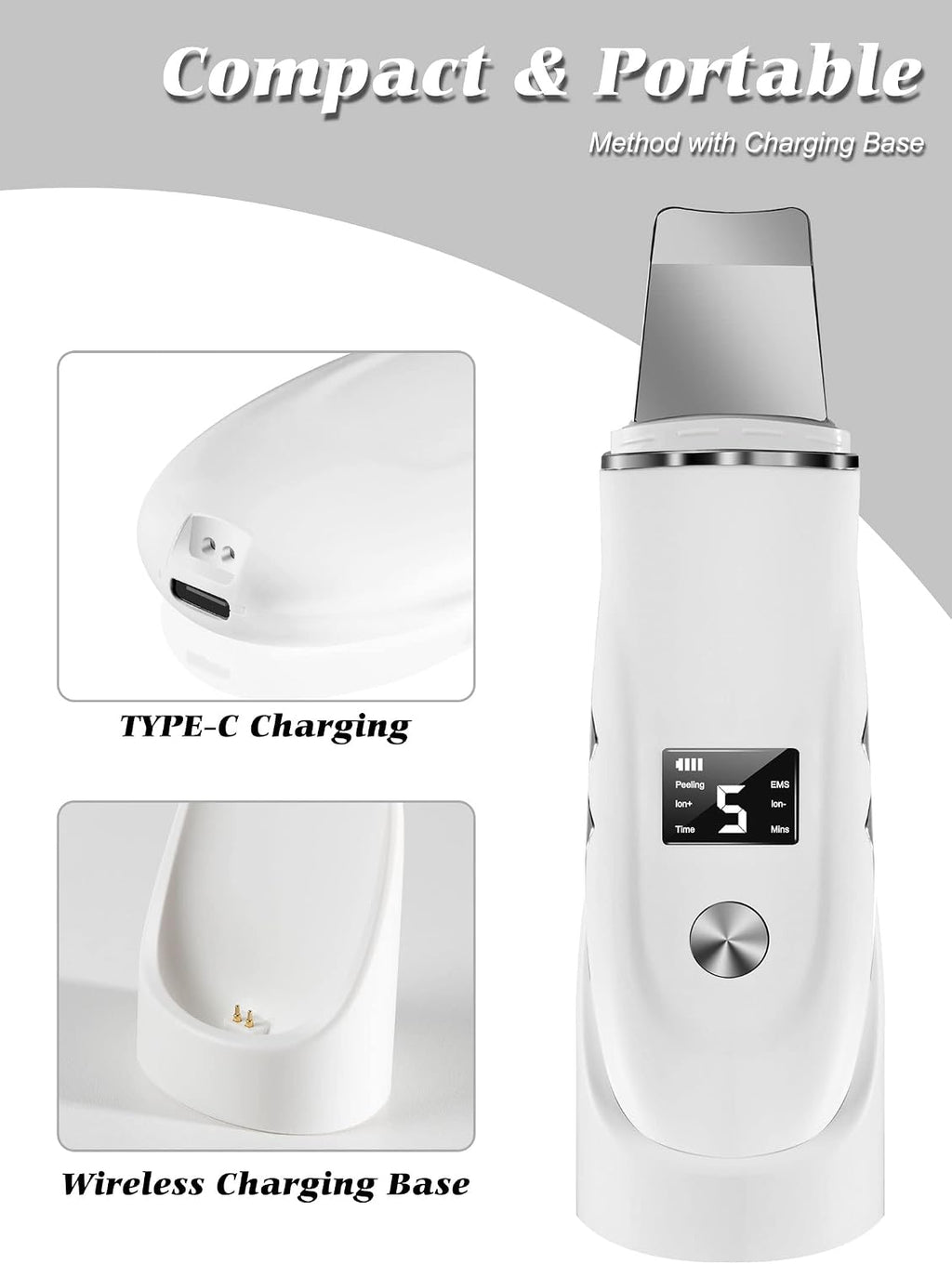 Ultrasonic Facial Skin Scrubber and Pore Cleanser