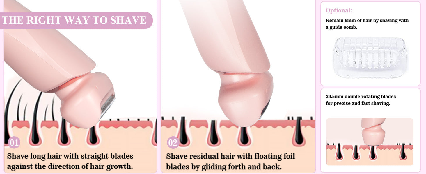 2-in-1 Electric Shaver for Women Wet and Dry Hair Remover - 10