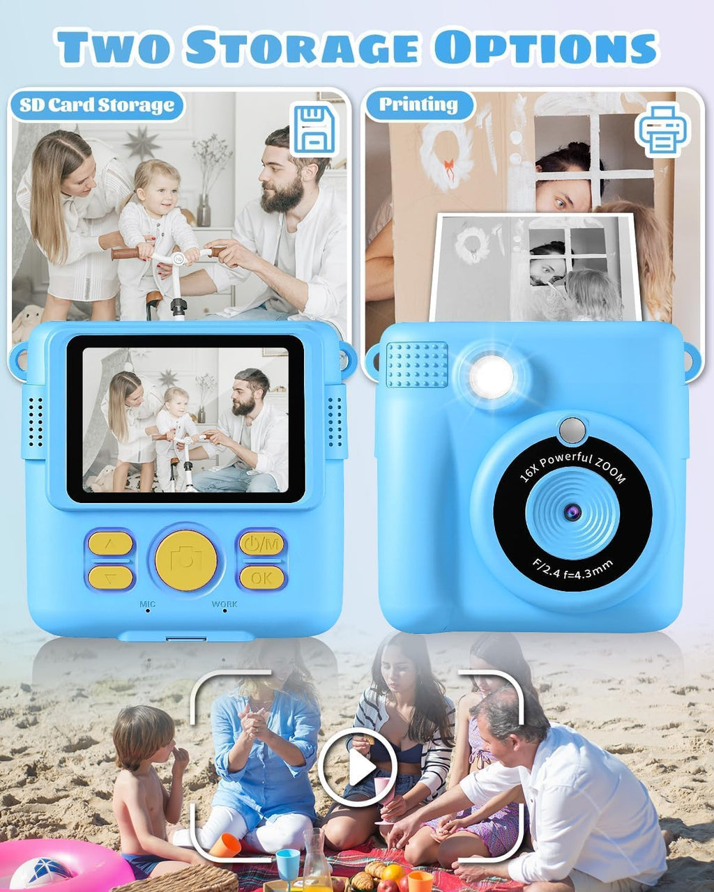 Instant Print Camera for Kids