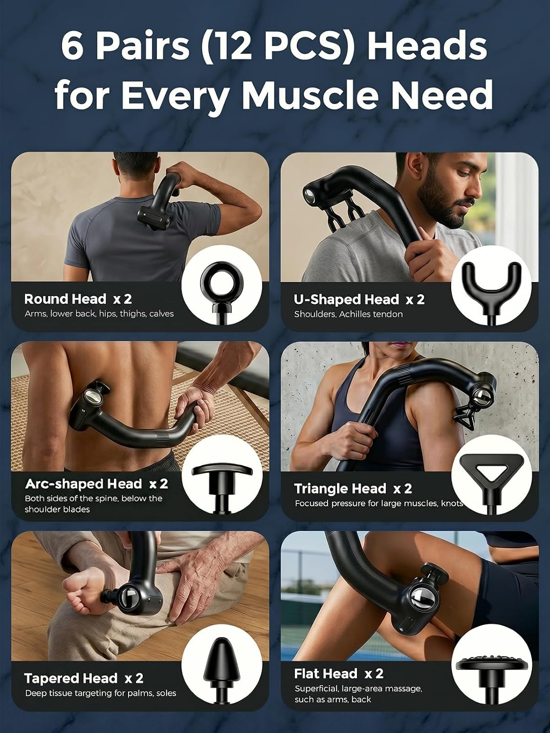 Dual Head Handheld Percussion Muscle Massage Gun - 11