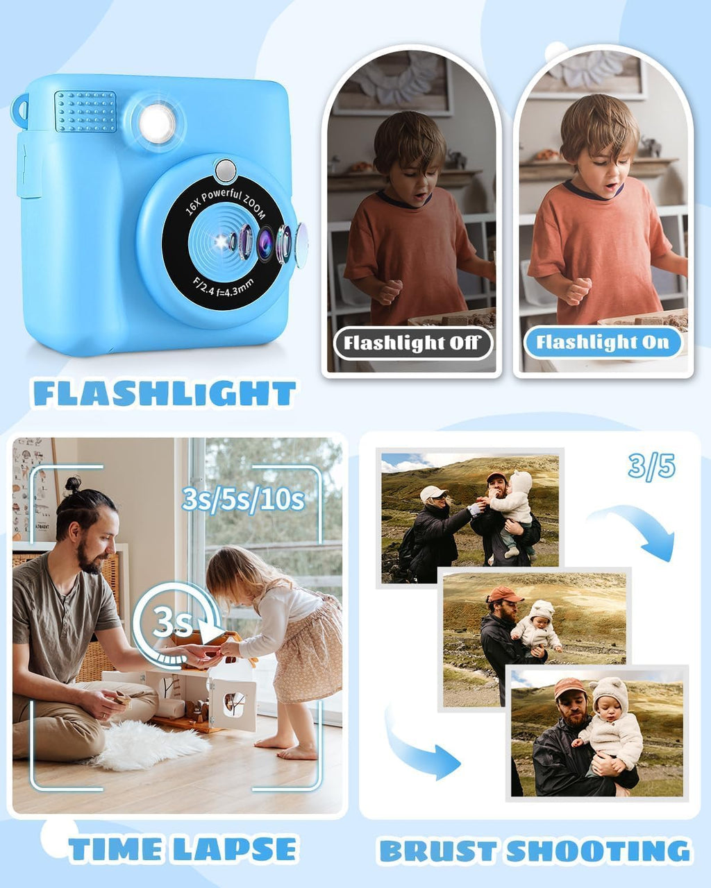 Instant Print Camera for Kids