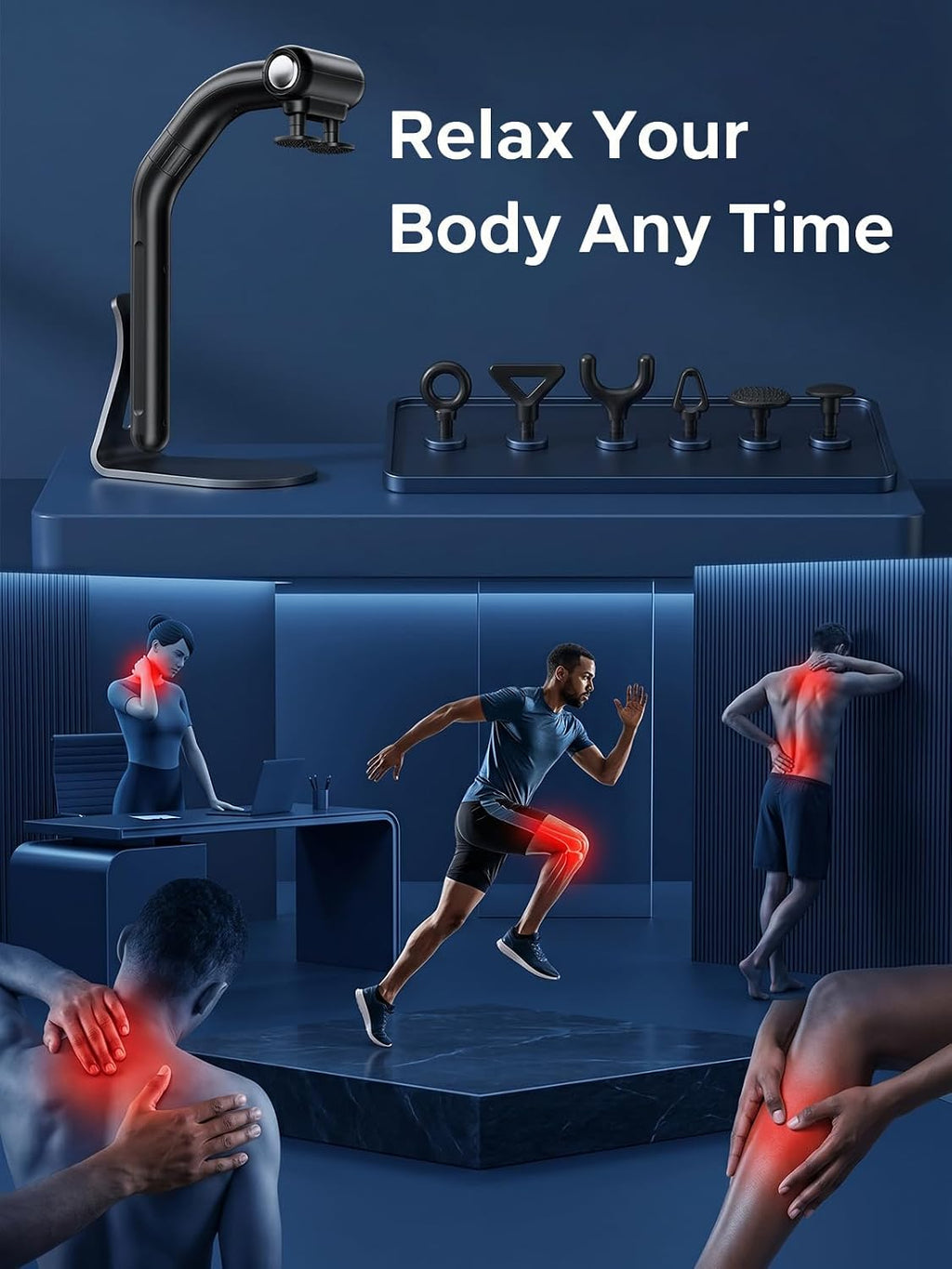 Dual Head Handheld Percussion Muscle Massage Gun