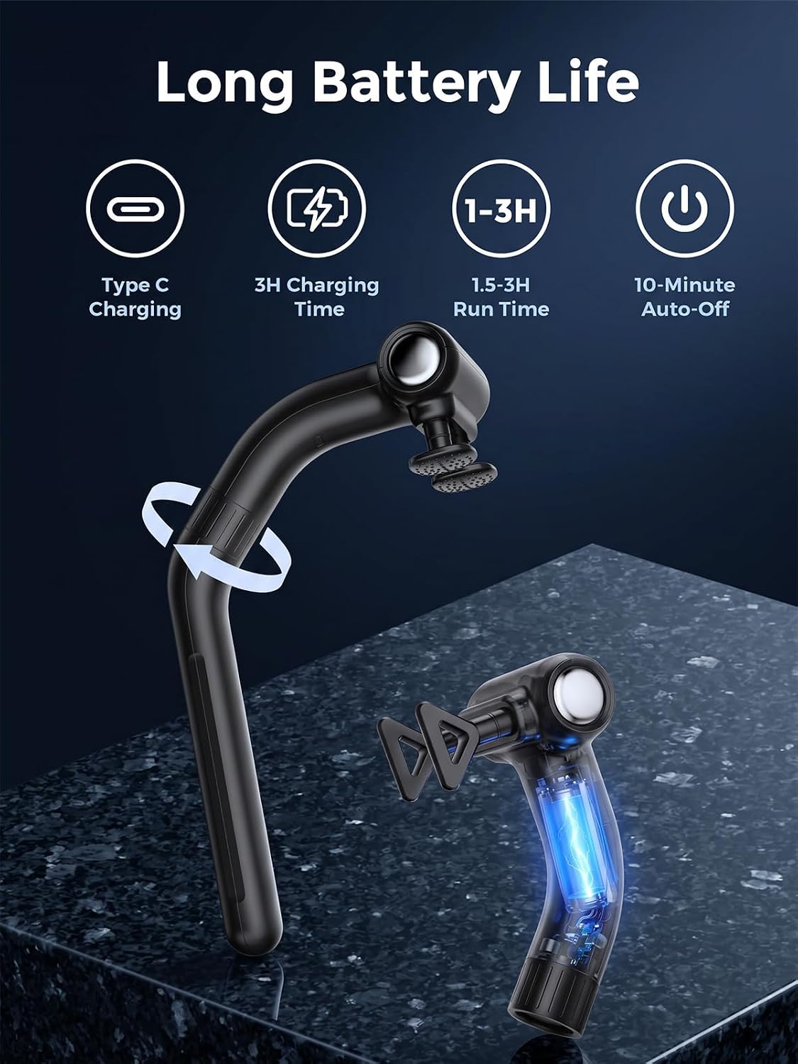 Dual Head Handheld Percussion Muscle Massage Gun