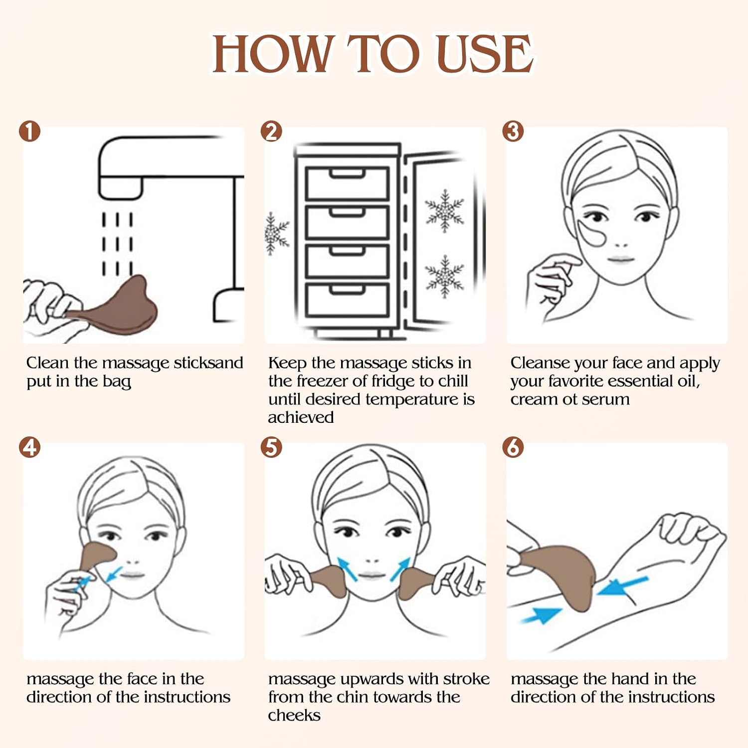Stainless Steel Gua Sha Facial Cooling Massage Sticks - 11