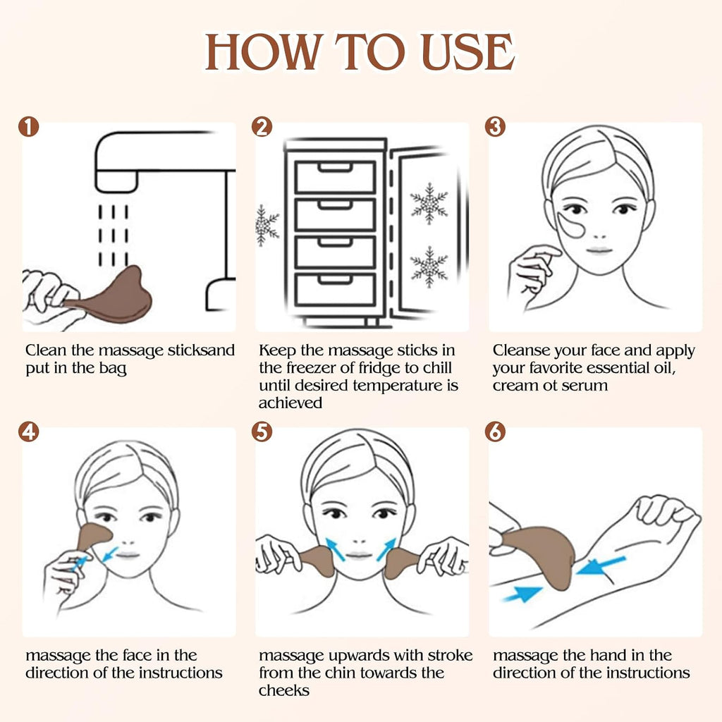 Stainless Steel Gua Sha Facial Cooling Massage Sticks