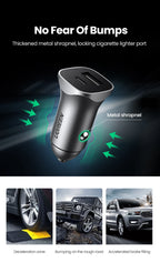 Dual Port 30W Fast Car Charger with USB-C and USB-A