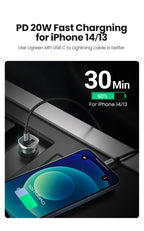 Dual Port 30W Fast Car Charger with USB-C and USB-A