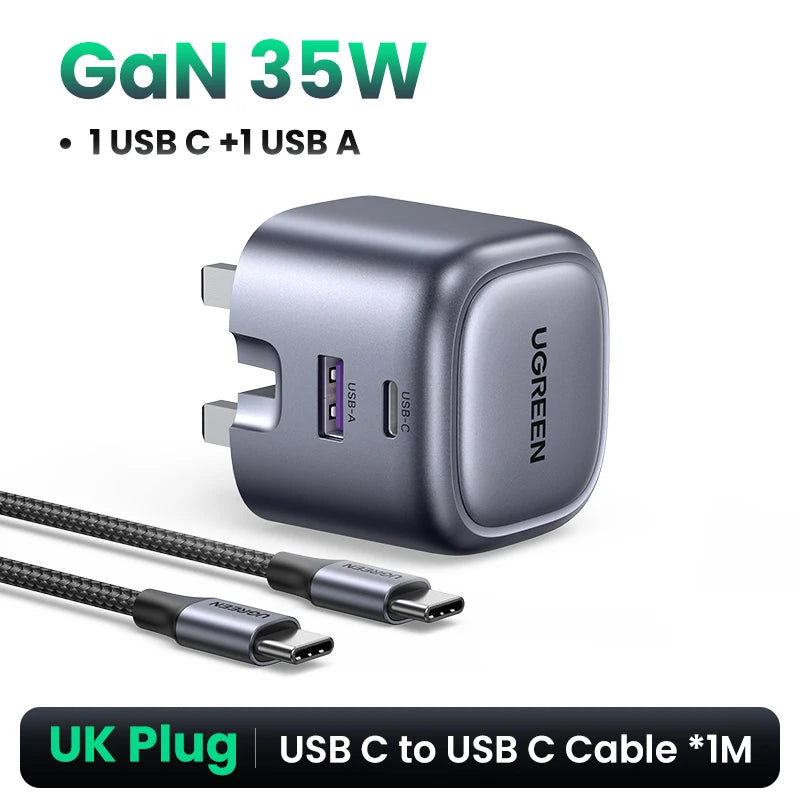 35W Dual Port GaN Fast Wall Charger for iPhone and Android - 23