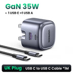 35W Dual Port GaN Fast Wall Charger for iPhone and Android