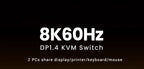 8K 60Hz DisplayPort 1.4 KVM Switch for Dual Computers