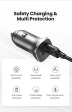 Dual Port 30W Fast Car Charger with USB-C and USB-A