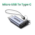 Micro USB Male to Type-C Female Charging and Data Adapter