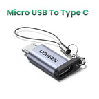 Micro USB Male to Type-C Female Charging and Data Adapter