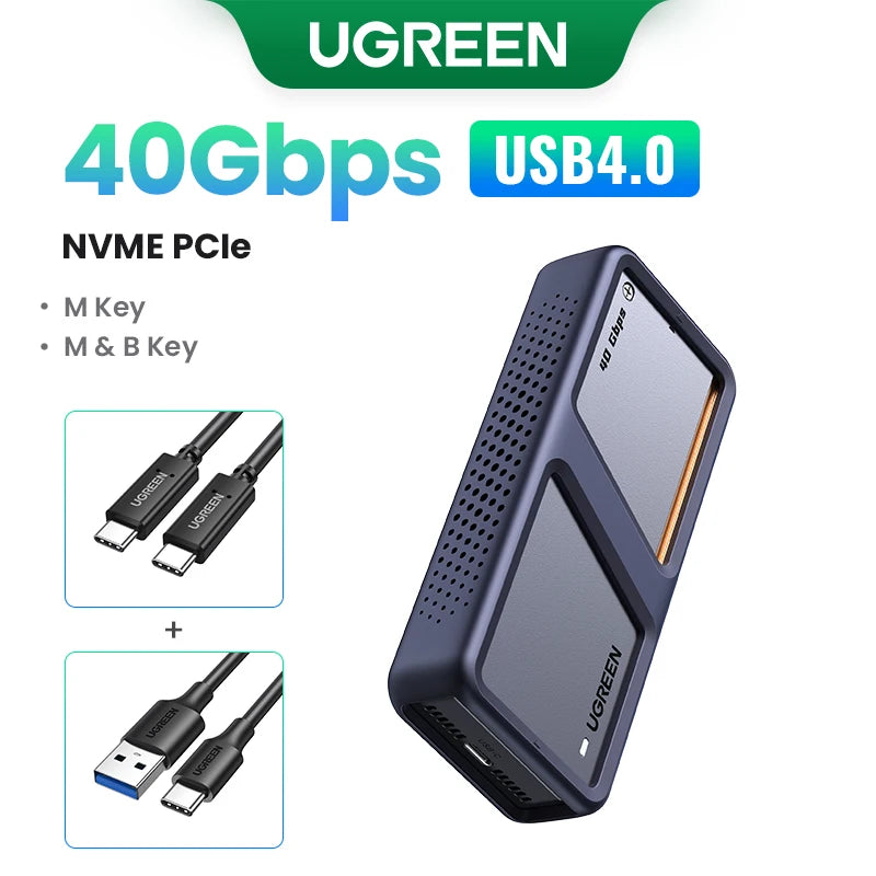 40Gbps USB4 NVMe M.2 SSD Enclosure with Aluminum Cooling Case - 22