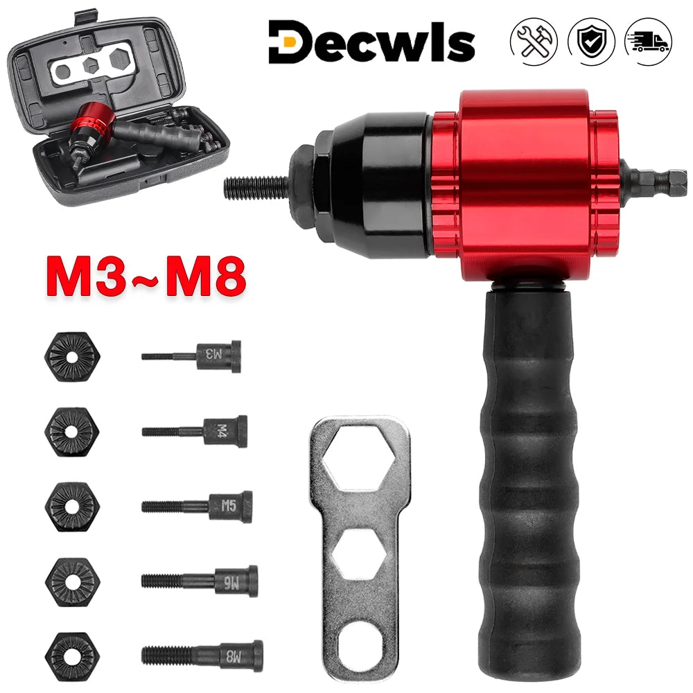 Electric Drill Rivet Nut Gun Adapter Tool M3-M8