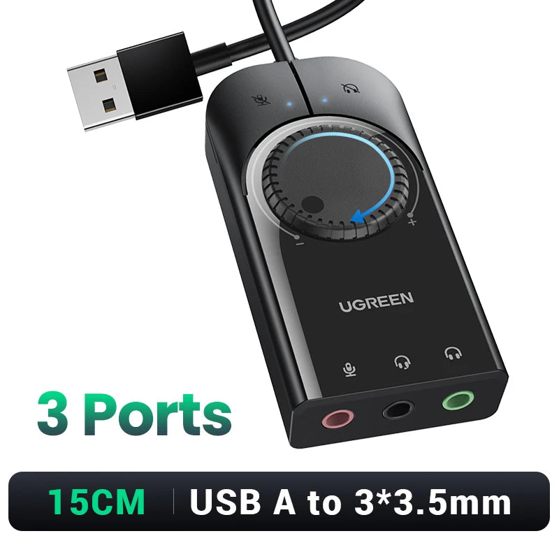 External USB Audio Adapter for PC, Laptop, and Gaming Consoles - 20