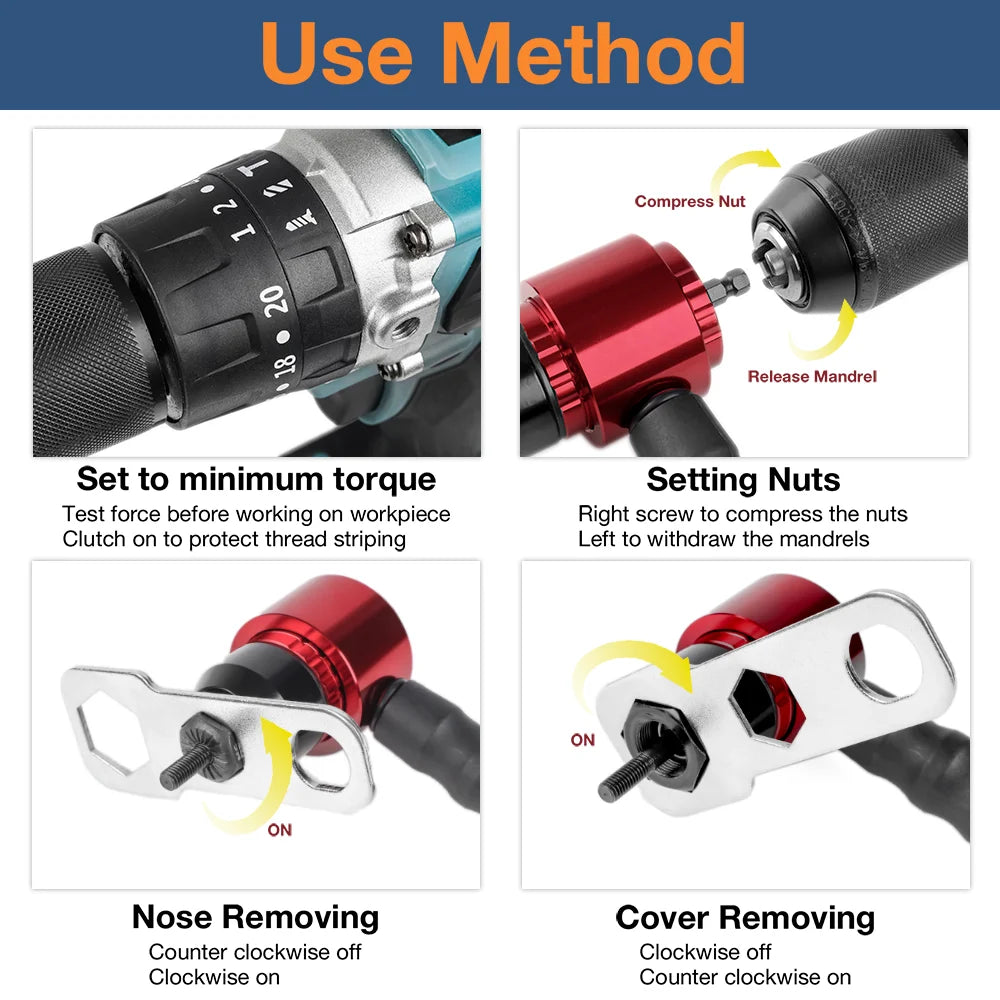 Electric Drill Rivet Nut Adapter Attachment