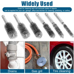 Stainless Steel Bore Cleaning Brush Set with 1/4" Hex Shank