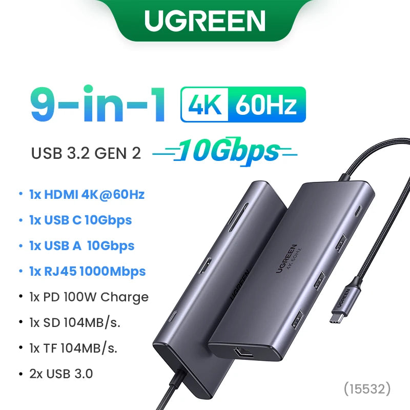 10-in-1 Dual HDMI USB-C Docking Station with 100W PD and 8K Support