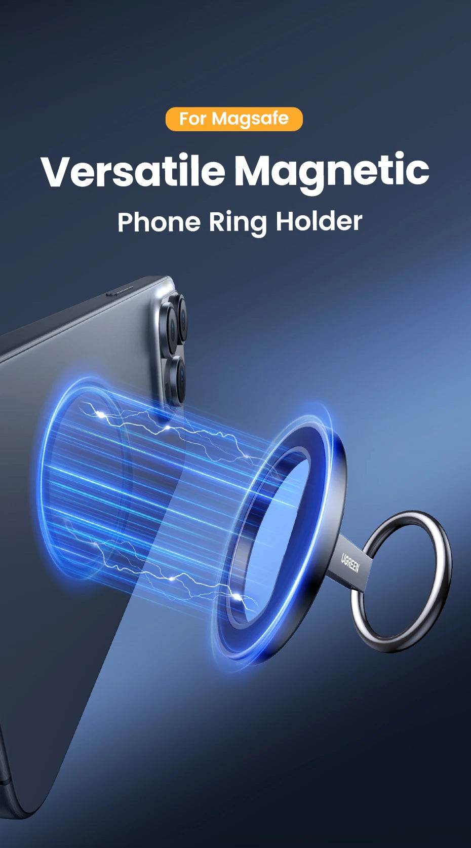 Magnetic Phone Ring Holder and Kickstand for Magsafe Devices