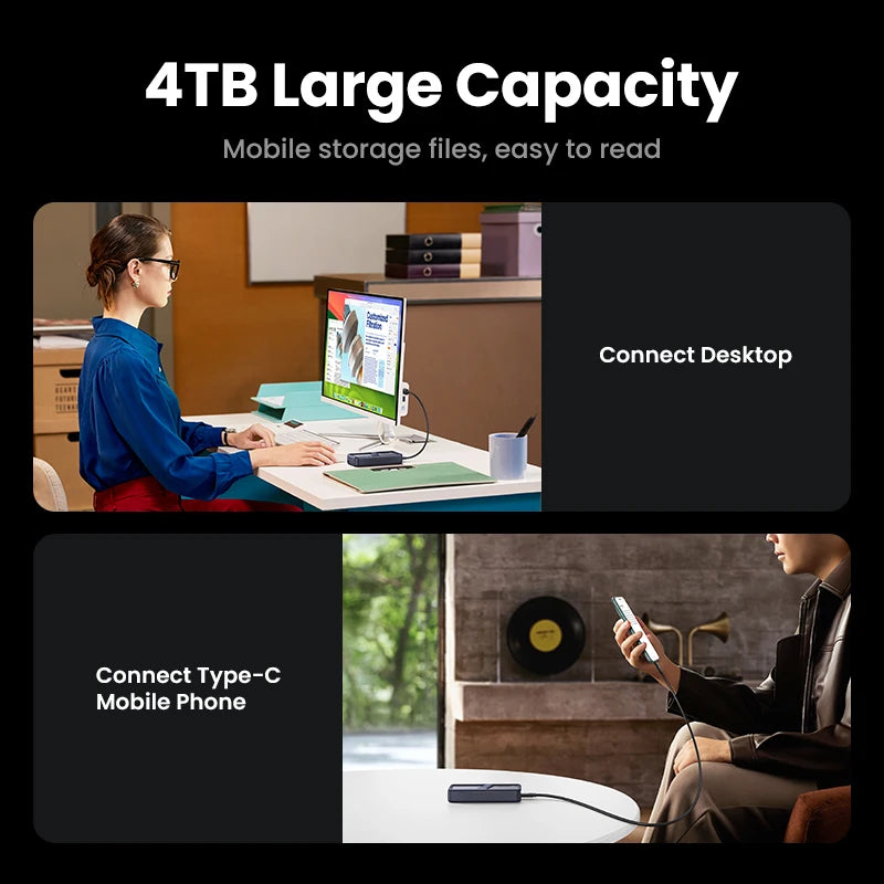 40Gbps USB4 NVMe M.2 SSD Enclosure with Aluminum Cooling Case