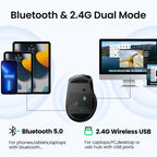 Ergonomic Dual-Mode Bluetooth 5.0 & 2.4G Silent Wireless Mouse