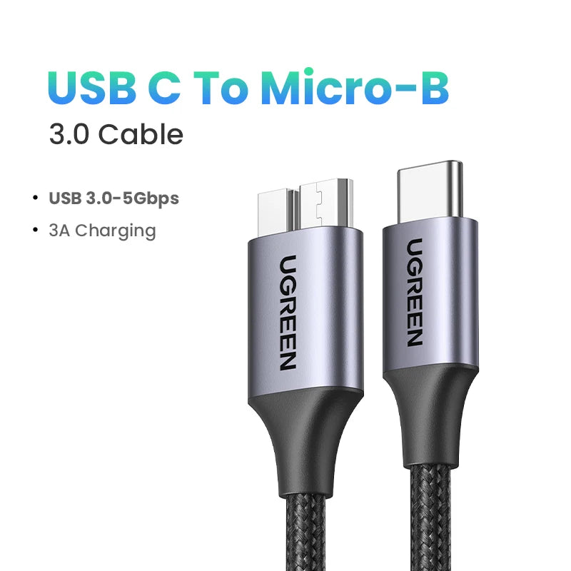 USB C to Micro-B 3.0 Data and Charging Cable