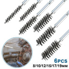Stainless Steel Bore Cleaning Brush Set with 1/4" Hex Shank