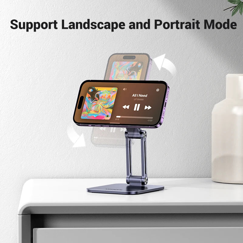 Adjustable Magnetic Aluminum Phone Stand for Desk