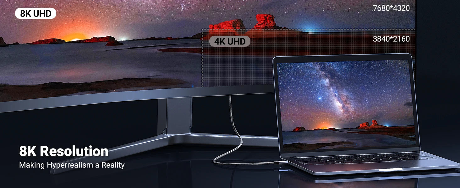 USB-C to DisplayPort 1.4 Cable for 8K 60Hz Ultra HD Video - 8