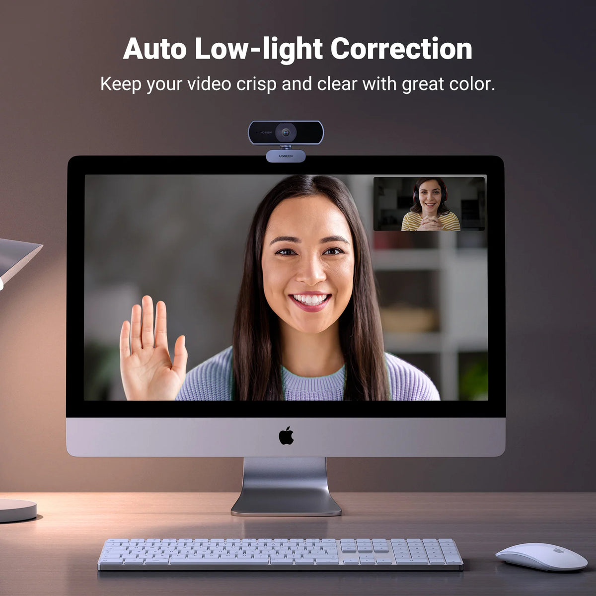 1080P HD USB Webcam with Dual Microphones for Laptop and PC