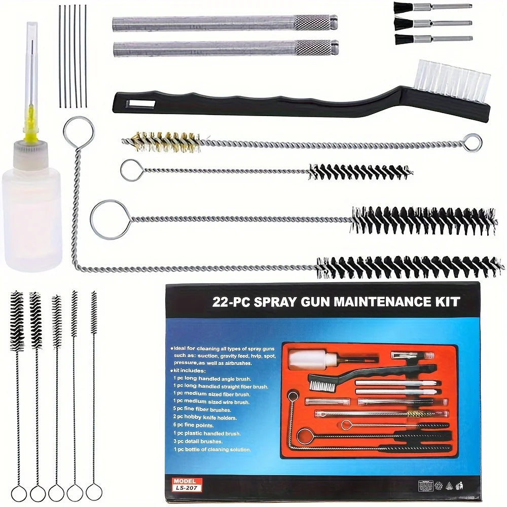23-Piece Airbrush and Spray Gun Cleaning Tool Kit - 10