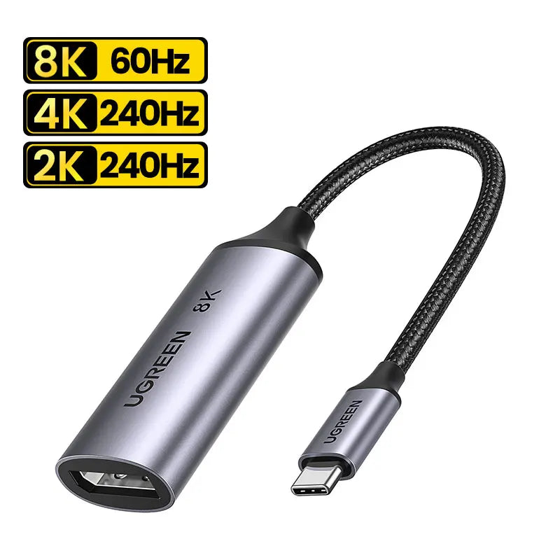 USB-C to DisplayPort 1.4 8K Adapter for Monitors and Laptops