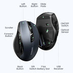 Ergonomic Dual-Mode Bluetooth 5.0 & 2.4G Silent Wireless Mouse