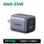 35W Dual Port GaN Fast Wall Charger for iPhone and Android