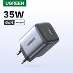35W Dual Port GaN Fast Wall Charger for iPhone and Android