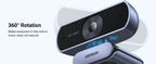 2K HD USB Webcam with Dual Microphones for Video Conferencing